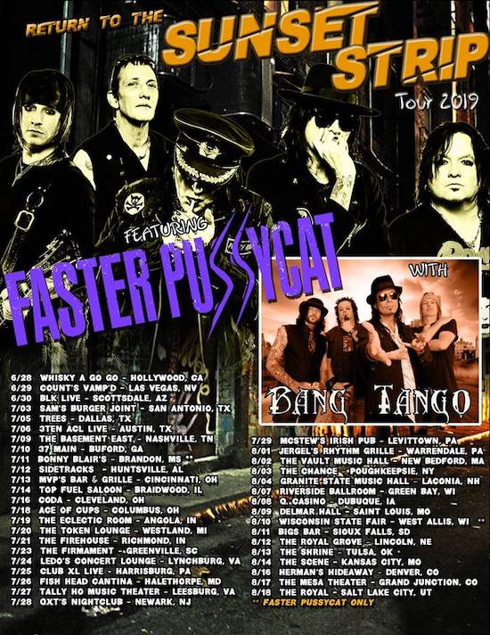 FASTER PUSSYCAT AND BANG TANGO ANNOUNCE “THE RETURN TO THE SUNSET TRIP