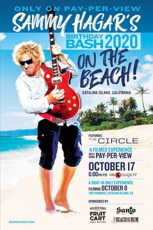 SAMMY HAGAR ANNOUNCES BIRTHDAY BASH 2020 BOATIN & PAYPERVIEW EVENT