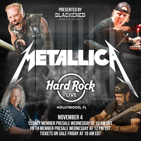 METALLICA ANNOUNCE NOVEMBER 4TH 