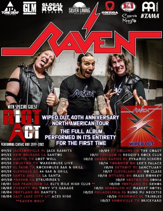 RAVEN ANNOUNCE 40TH ANNIVERSARY NORTH AMERICAN TOUR FOR THEIR